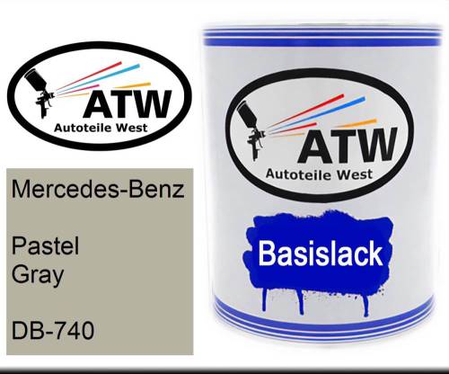 Mercedes-Benz, Pastel Gray, DB-740: 1L Lackdose, von ATW Autoteile West.